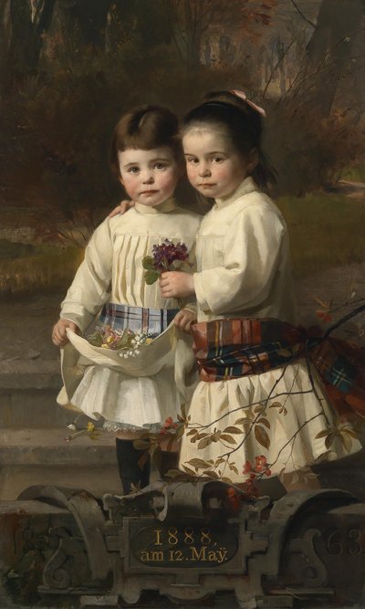 Hermanos en el parque del castillo de Heinrich Lauenstein